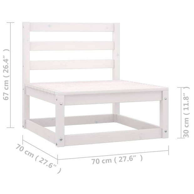 vidaXL 4-delige Loungeset met kussens massief grenenhout