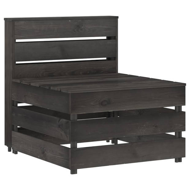 The Living Store Tuinbank Pallet Grenenhout - 69x70x66 cm - Grijs geïmpregneerd