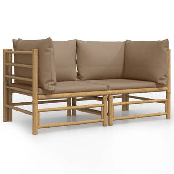 The Living Store Bamboe Tuinhoekbank - 69 x 69 x 65 cm - Duurzaam materiaal - Comfortabele zitervaring - Modulair