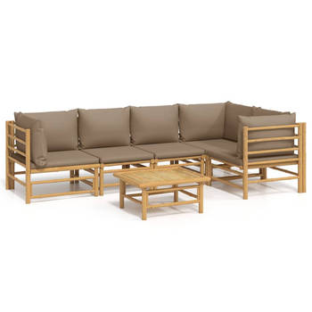 The Living Store Tuinset Bamboe - modulaire loungeset met tafel - comfortabele zitervaring - duurzaam materiaal -