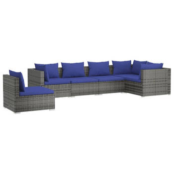 The Living Store Loungeset Grijs - Modulair design - Stevig frame - Hoogwaardig materiaal
