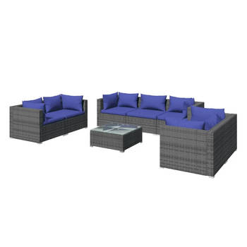 The Living Store Loungeset Hoekbank Grijs - 70x70x60.5 cm - Modulair design