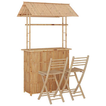 The Living Store Bamboe Barset - Tropisch Tuinmeubilair - 215 cm hoogte - Duurzaam bamboe