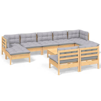 The Living Store Loungeset Houten Tuinmeubelset - 63.5 x 63.5 x 62.5 cm - Massief Grenenhout