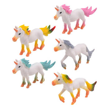 5 Unicorns ca. 8cm in zakje 27697