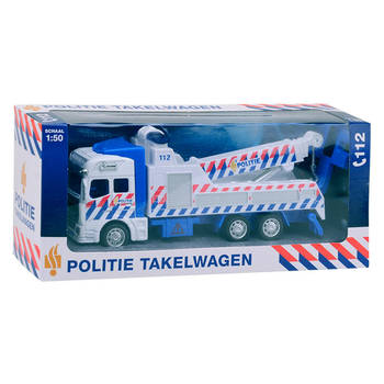 Johntoy 1-1-2 Pull-Back Politie Takelwagen