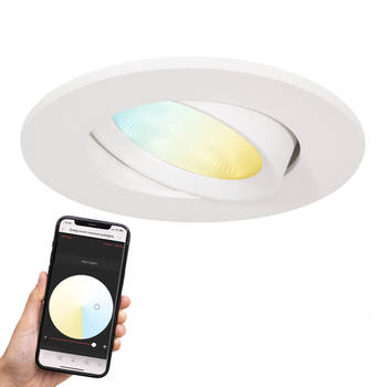 Gologi Slimme Inbouwspots - Smart LED Downlight Dimbaar - Kantelbaar - Warm Wit Licht - Gu10 LED Lamp - Wit