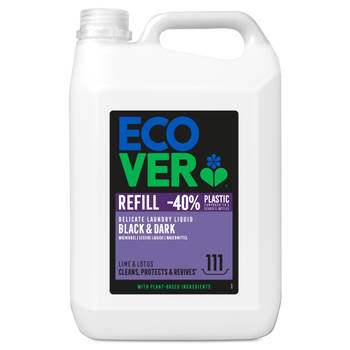 Ecover Wasmiddel Voordeelpak Zwart 5L 111 Wasbeurten Limoen & Lotus Krachtig Ecologisch