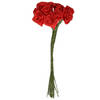 Rayher Decoratie roosjes satijn - bosje van 12 - donker rood - 12 cm - Hobbydecoratieobject