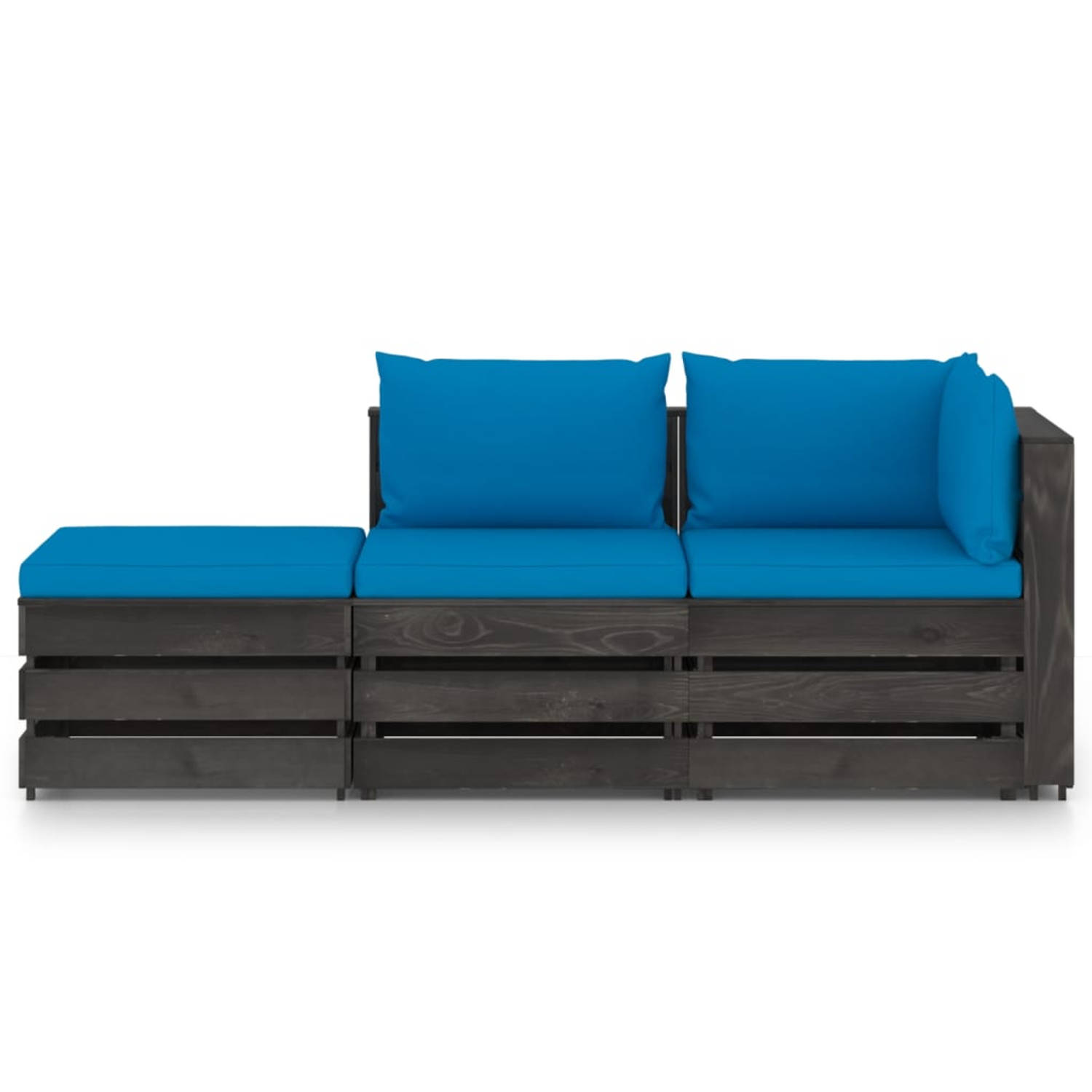 The Living Store Tuinset - Pallet - Lounge - 69x70x66 cm - Grenenhout