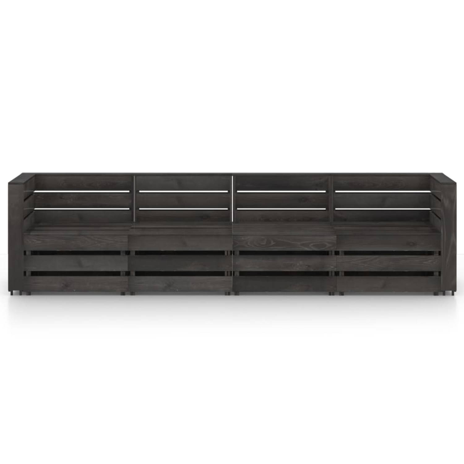 The Living Store Tuinbank Pallet Grenenhout - 69x70x66 cm - Grijs geïmpregneerd