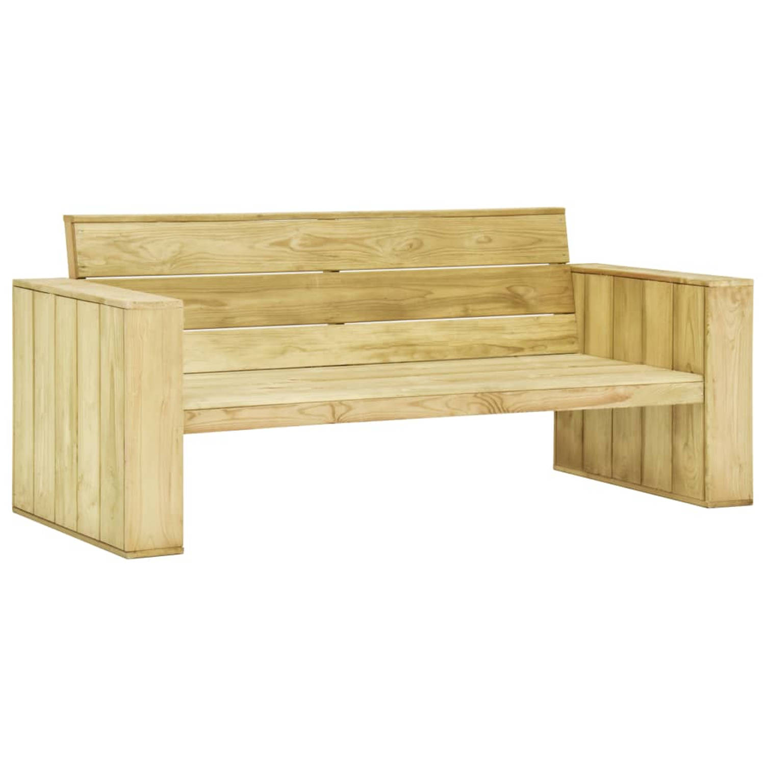 The Living Store Loungeset - grenenhout - antraciet kussen - 179x76x76 cm