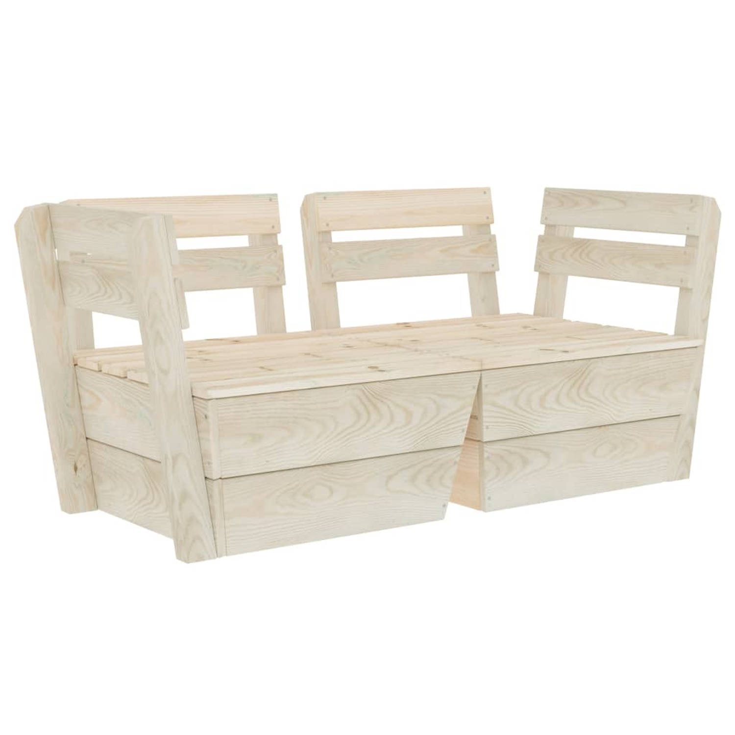 The Living Store Pallet Hoekbank - 60 x 60 x 65 cm - Geïmpregneerd vurenhout