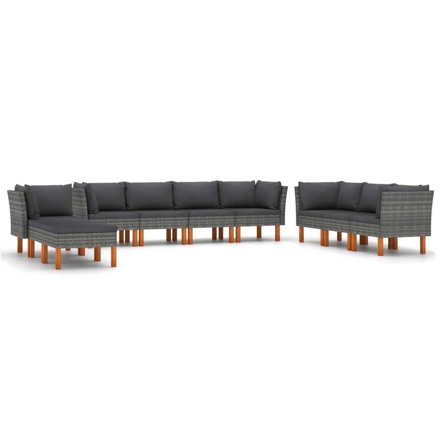 The Living Store Loungeset - Tuinmeubelset - Afmetingen- middenbank- 60.5 x 64.5 x 67 cm - hoekbank- 64.5 x 64.5 x 67