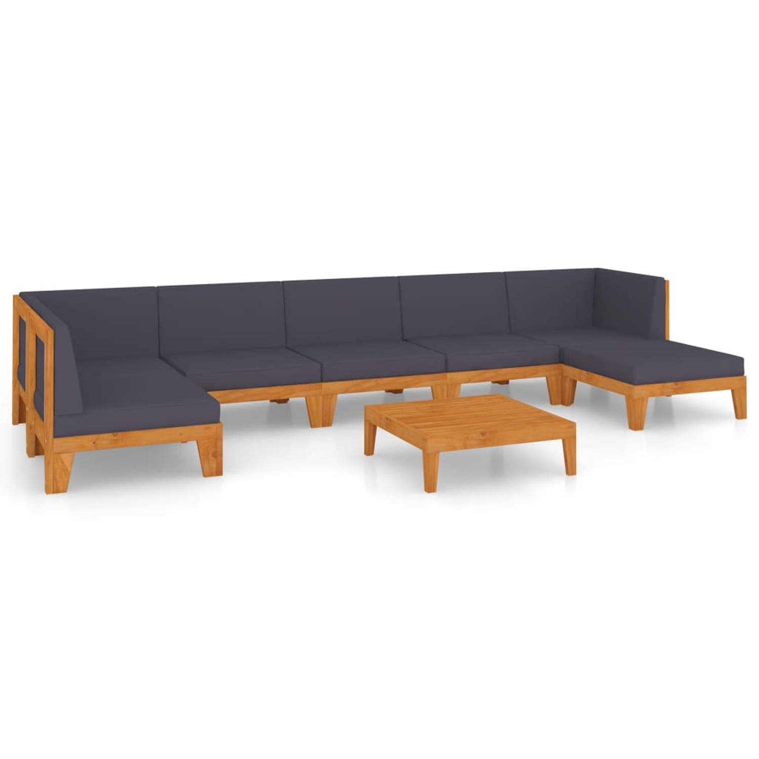 The Living Store 8-delige Loungeset met kussens massief acaciahout - Tuinset