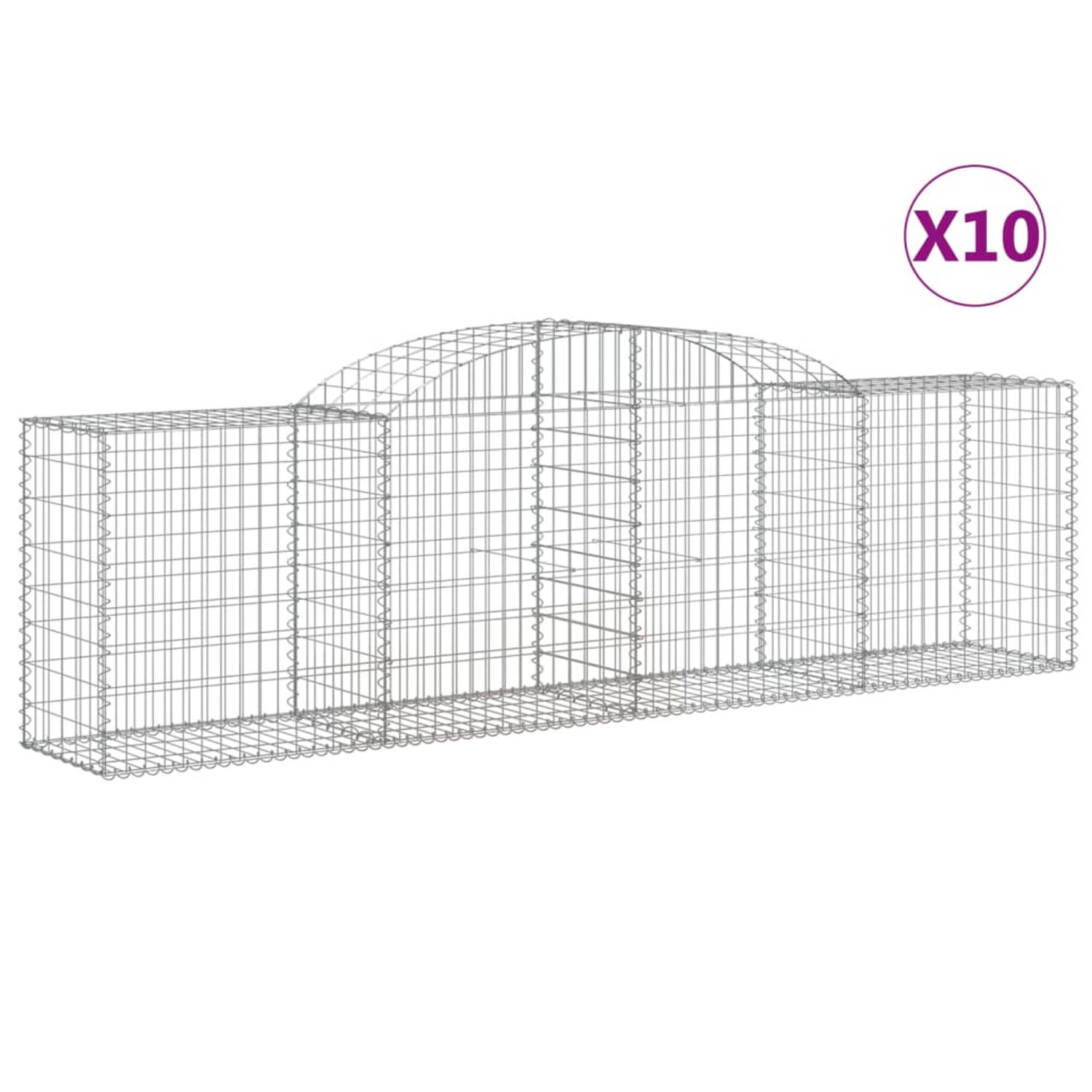 The Living Store Schanskorf Gabion - 300 x 50 x 80/100 cm - Gegalvaniseerd ijzer