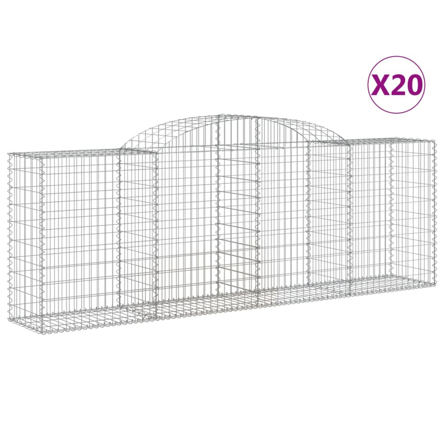 The Living Store Gabion Schanskorf - 300 x 50 x 100/120 cm - Geluidsisolerend en Decoratief