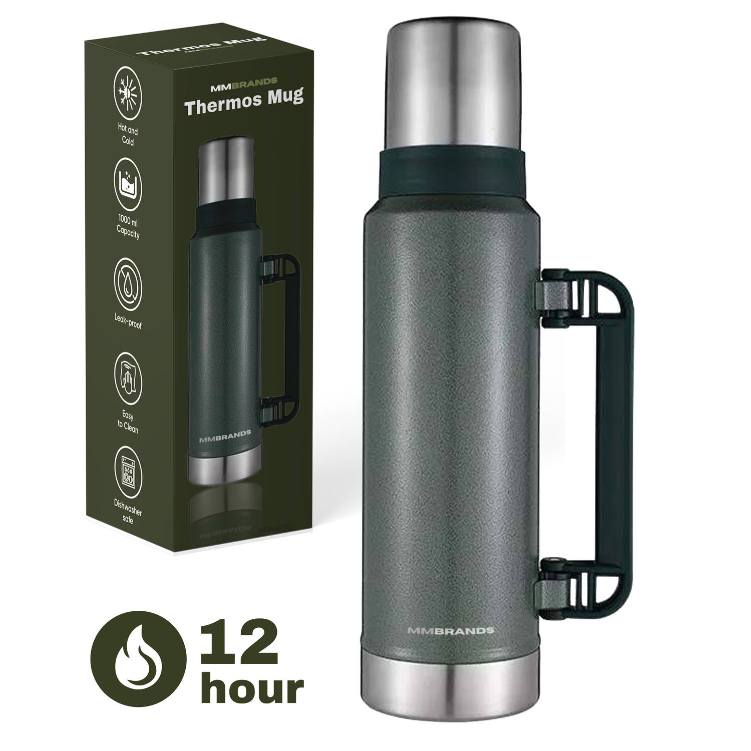MM Brands RVS Thermosfles / Drinkfles - BPA Vrij - 1L
