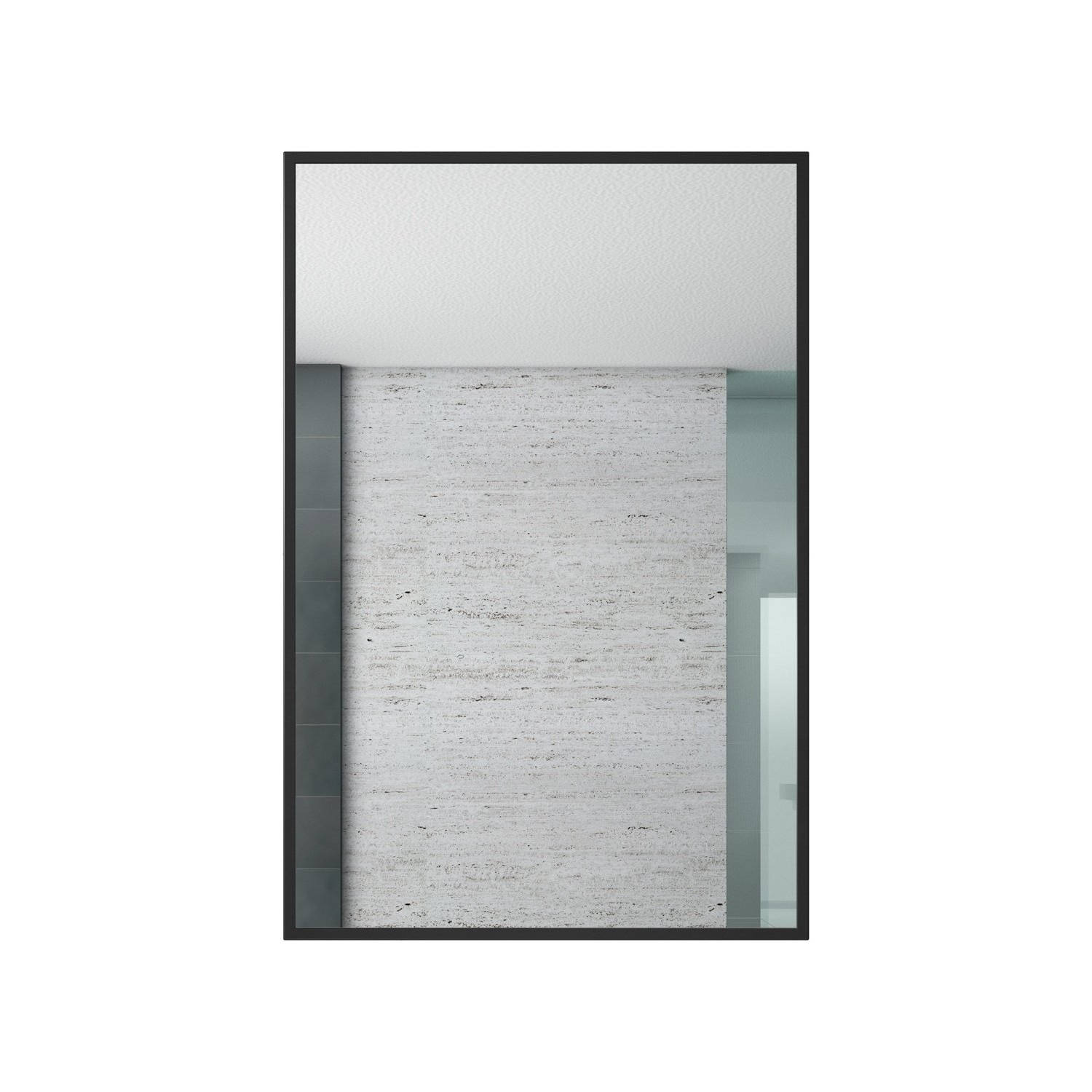 Badplaats Spiegel Concave 40 x 60 cm zwart
