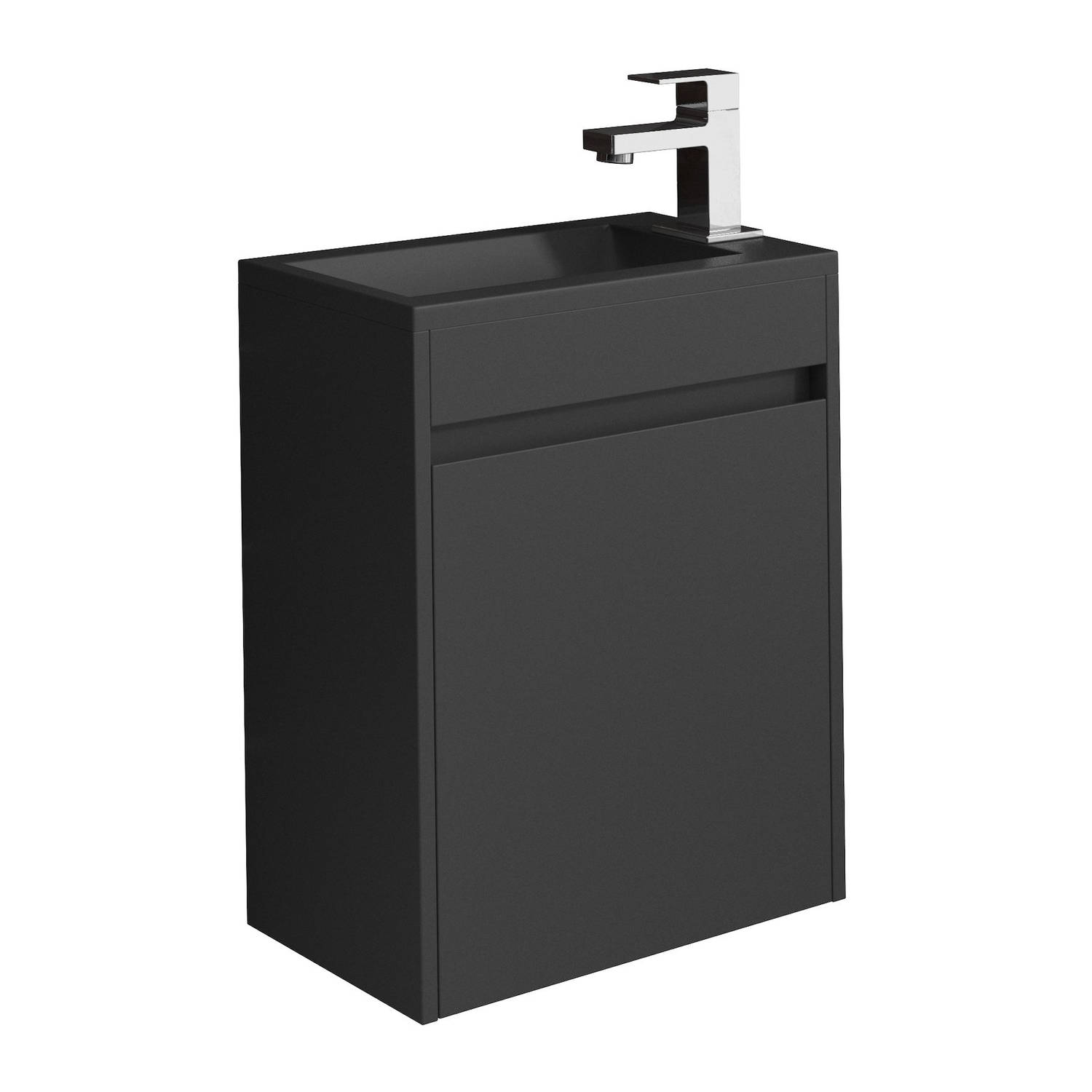 Badplaats Toiletmeubel Sinta 40 x 26 cm Zwart met zwarte wastafel