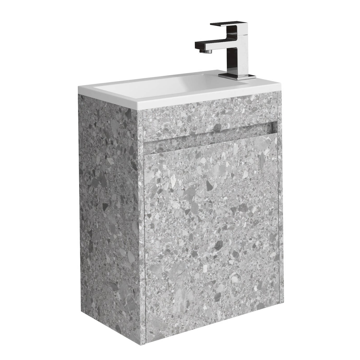 Badplaats Toiletmeubel Sinta 40cm steen grijs witte wastafel