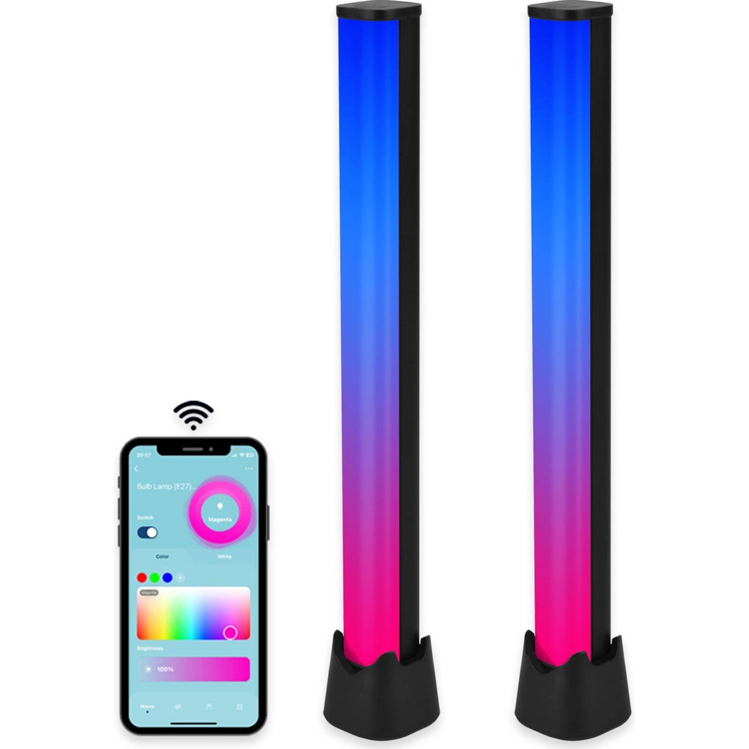 Gologi Slimme Sfeerverlichting - Tafellamp - Monitor Verlichting - Bureaulamp - Game Lamp - LED Bar - Ambilight TV - Smart - Aluminium - Set van 2