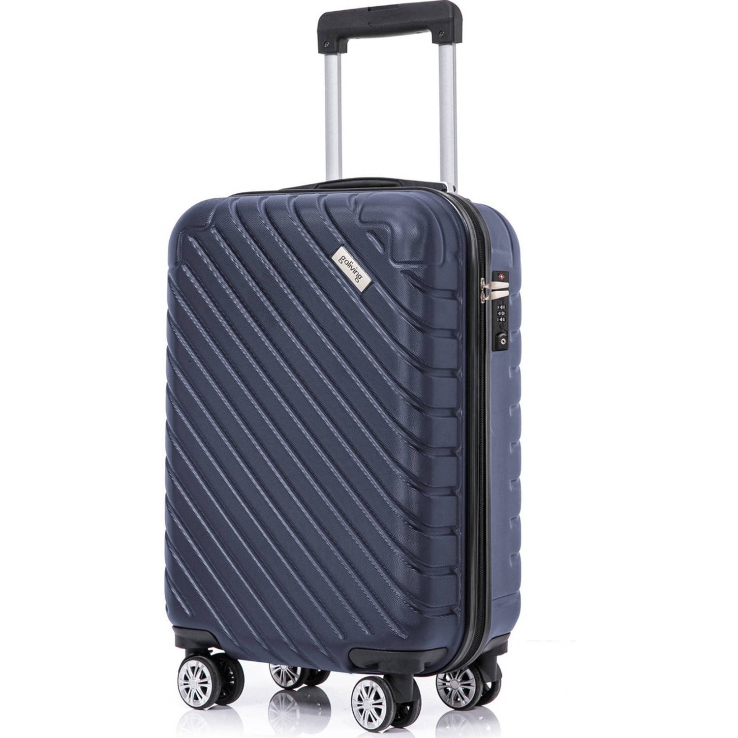 Goliving Handbagage Koffer met Wielen - Trolley - Lichtgewicht - 55x35x23 - TSA Slot - Gevoerde Binnenkant - 38L - Blauw