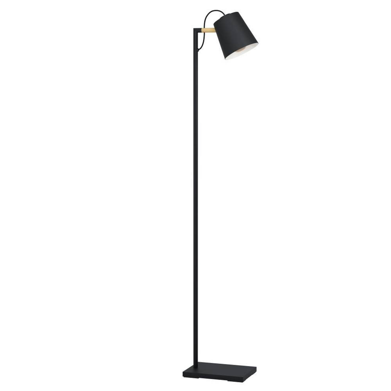 EGLO Lacey vloerlamp E27(excl) 159 cm Hout-Staal Zwart-Bruin