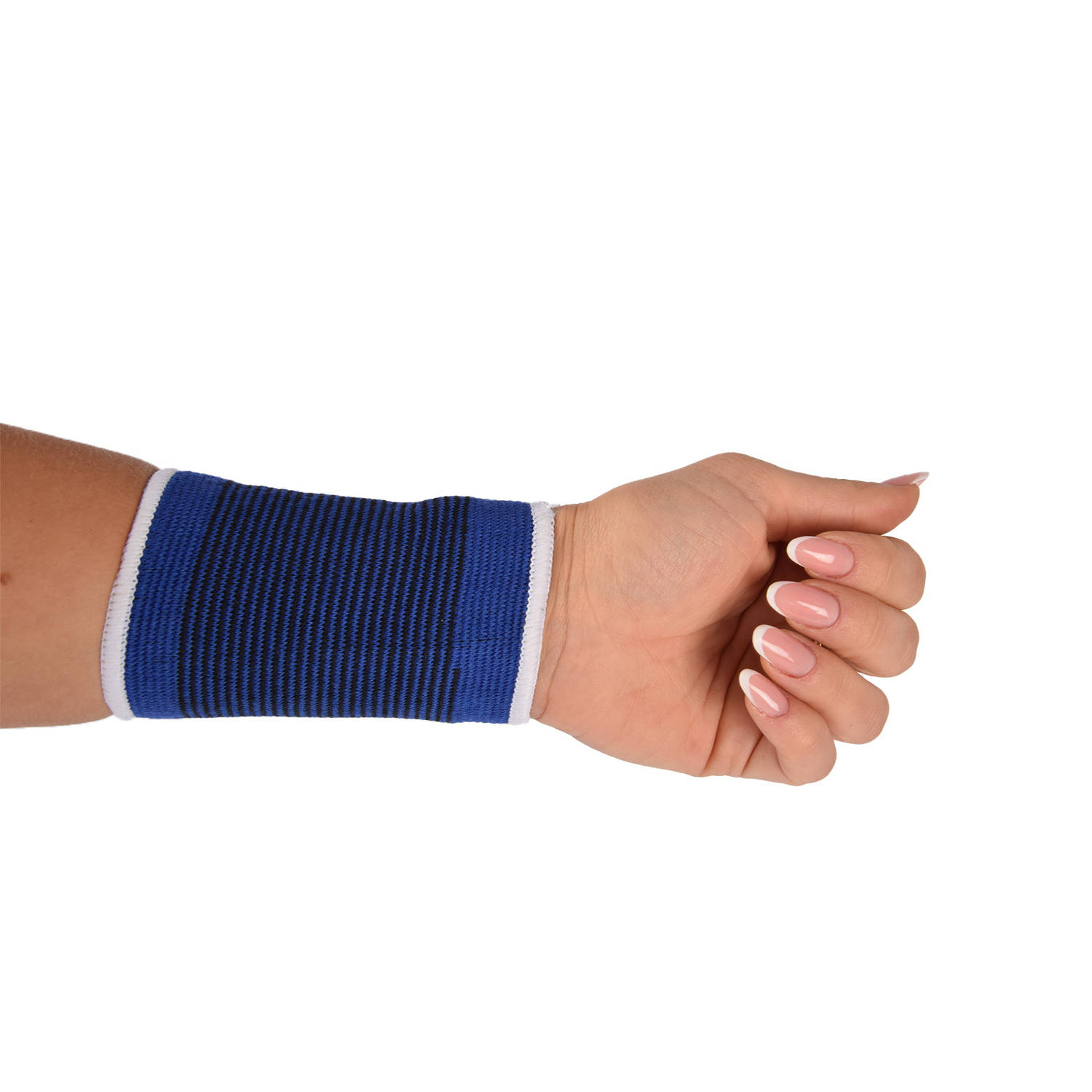 Elastische Polsbandage Maat S | Geschikt voor Links en Rechts | Sport Bandage voor Polsbescherming | Blauw
