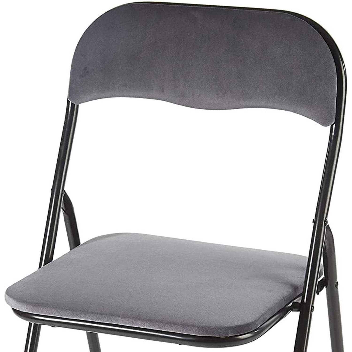 Klapstoel met zithoogte van 43 cm Vouwstoel velvet zitvlak en rug bekleed - stoel - tafelstoel- stoel - tafelstoel - klapstoel - Velvet klapstoel - Luxe klapstoel - Met kussentjes