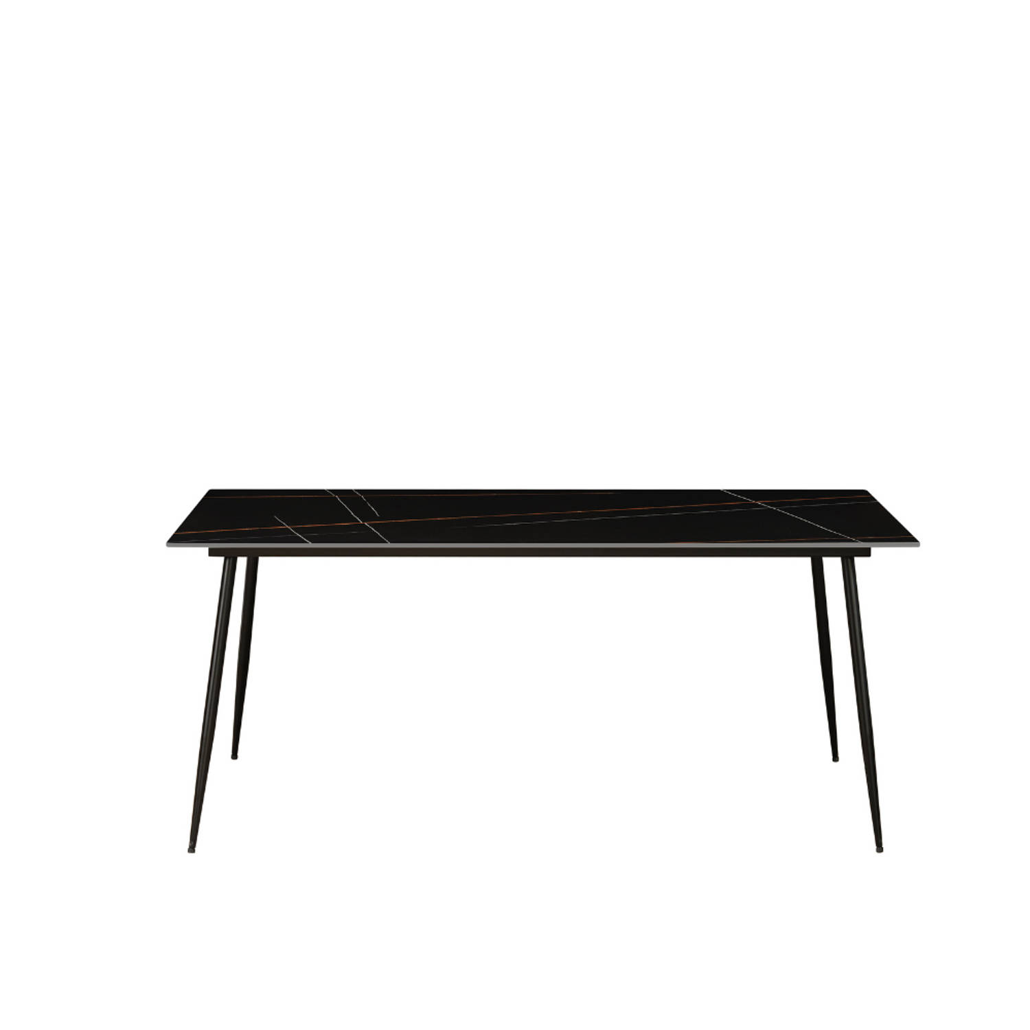 Eettafel Jules 190x90 cm marmerlook zwart