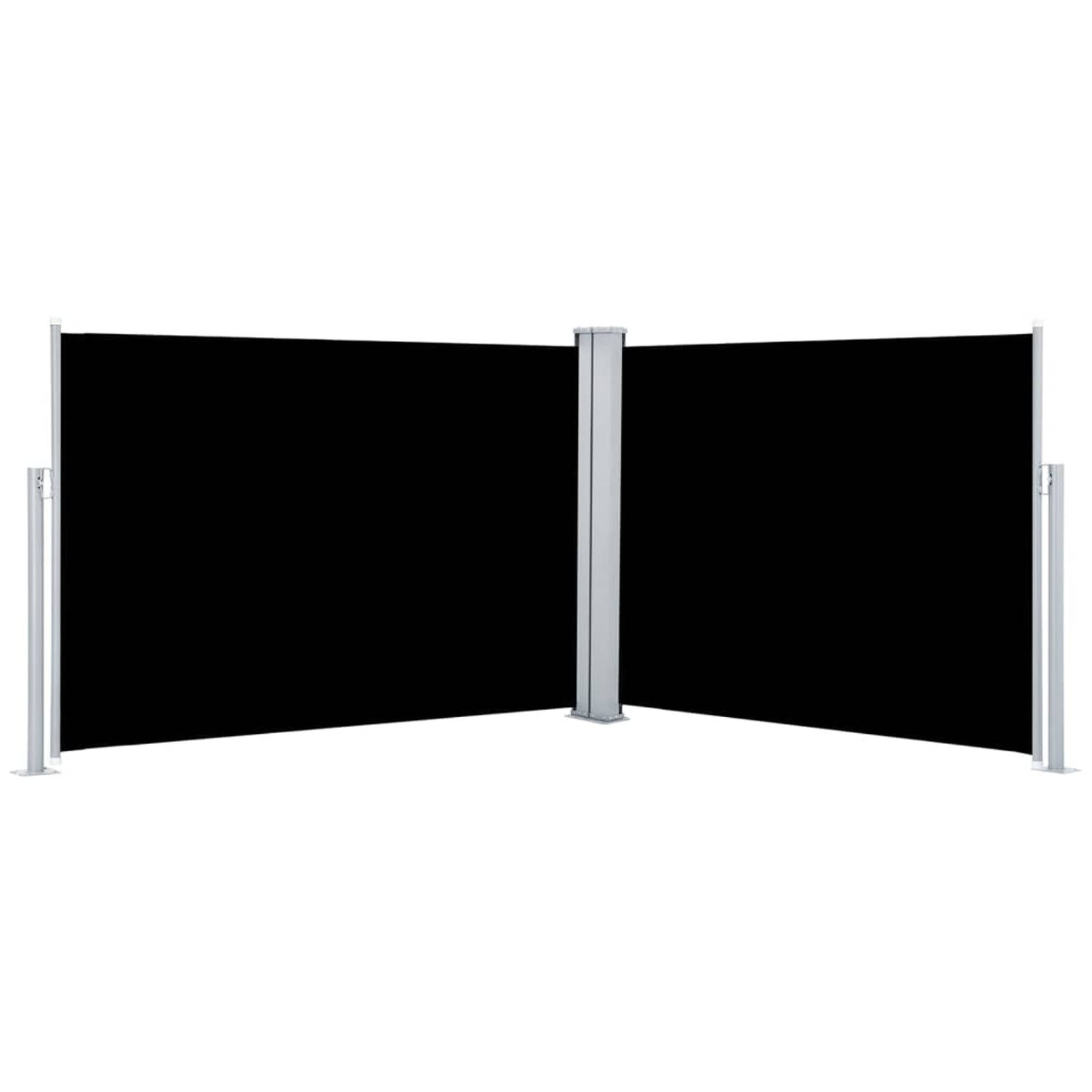 The Living Store Zijluifel Grote - verstelbare breedte 100 x (0 - 1.000) cm - Zwart UV-bestendig polyester met PU-coating