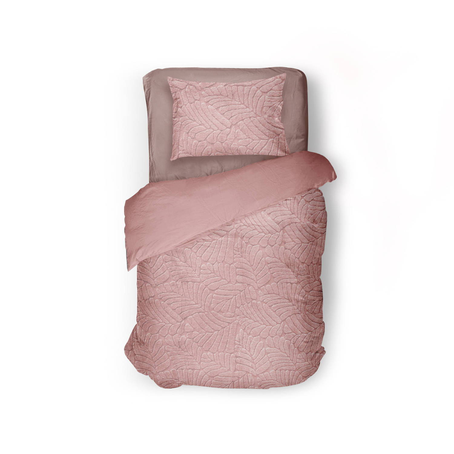 Eleganzzz Dekbedovertrek Jacquard Rabbit Fur - Pink - Dekbedovertrek 140x200/220cm - Eenpersoons dekbedovertrekken