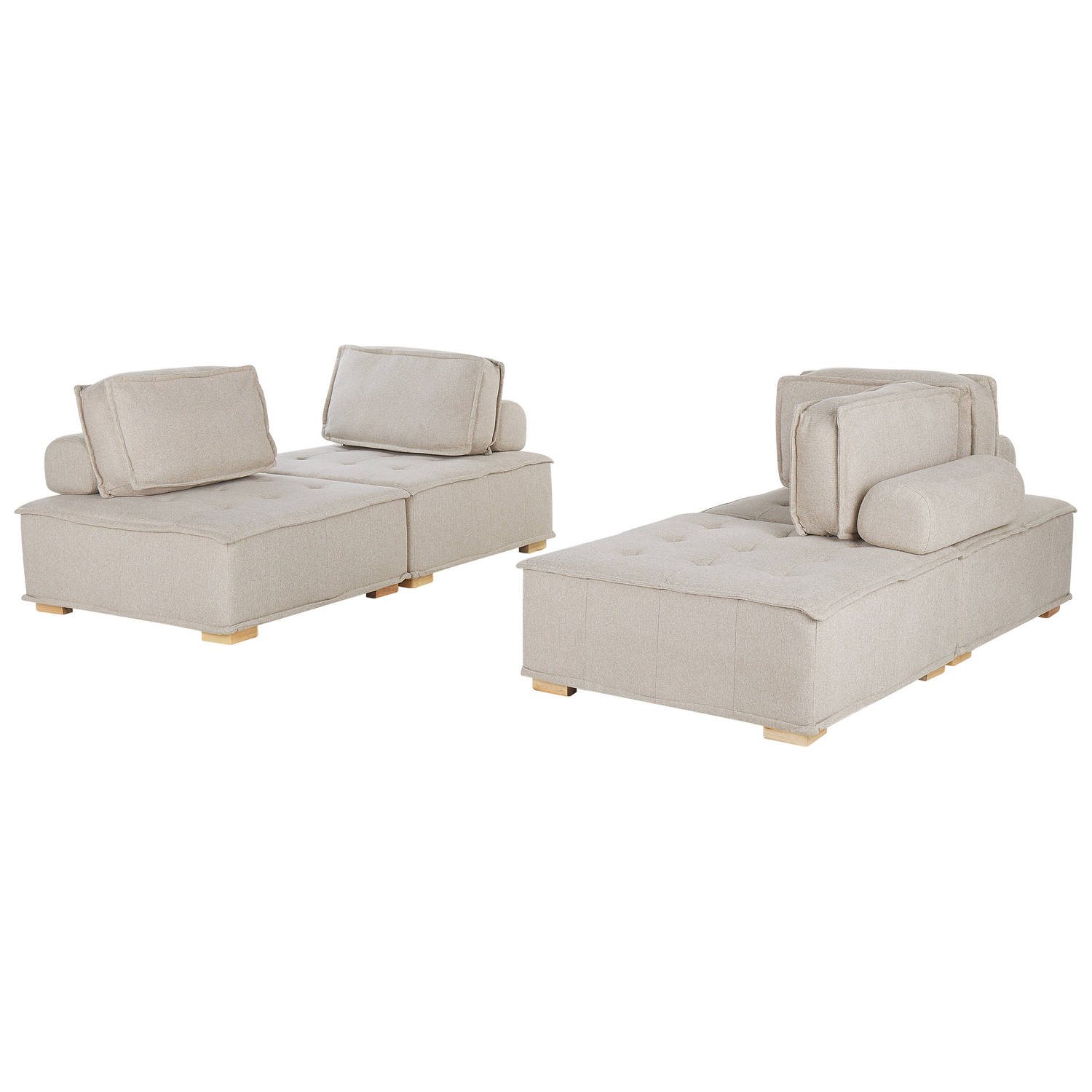 Beliani TIBRO - Modulaire sofa - Beige - Kunststof