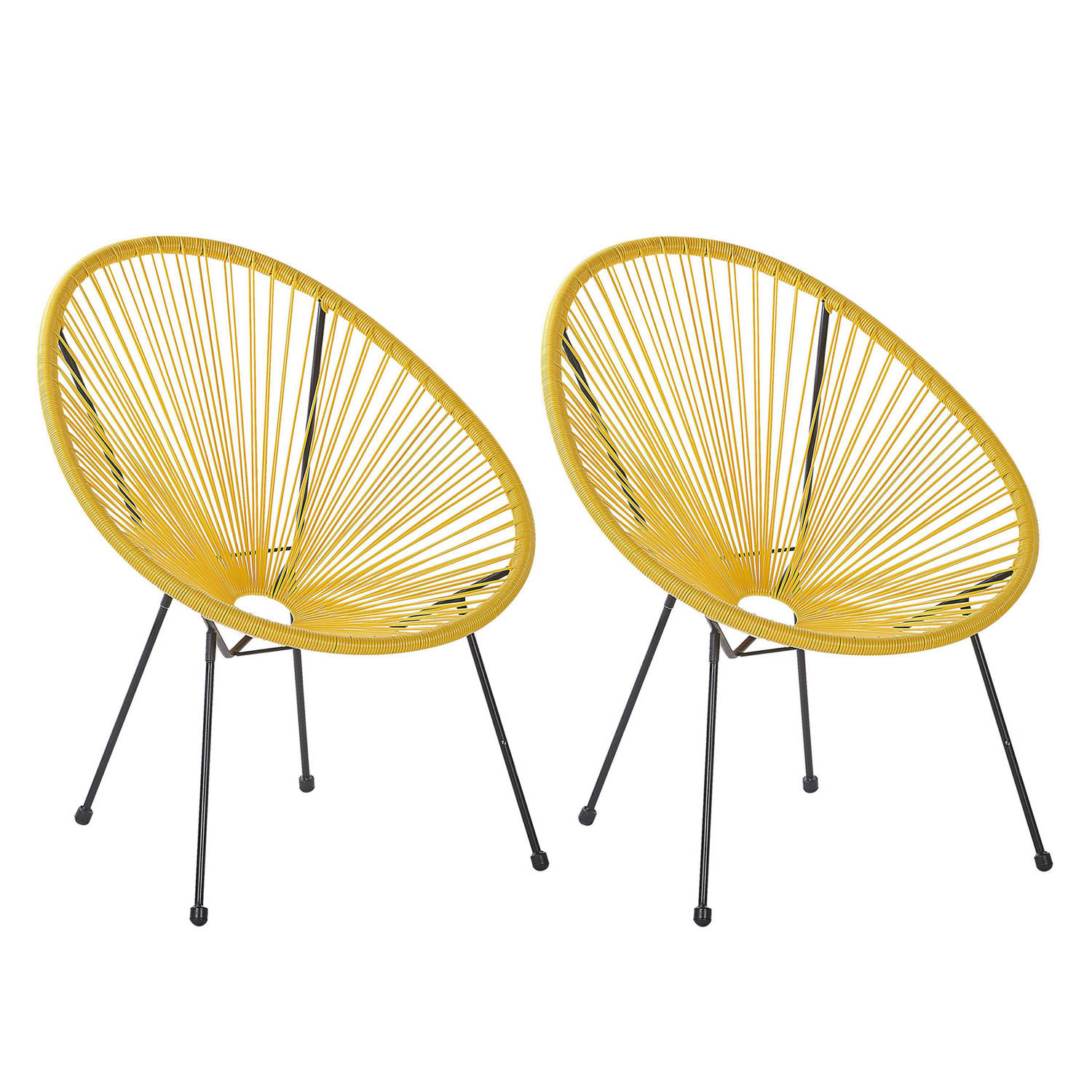 Beliani ACAPULCO II set van 2 stoelen geel