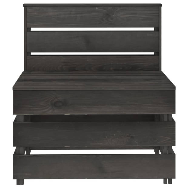 The Living Store Tuinbank Pallet Grenenhout - 69x70x66 cm - Grijs geïmpregneerd