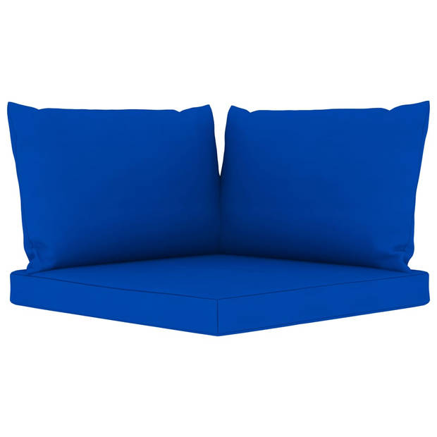 vidaXL 6-delige Loungeset met blauwe kussens