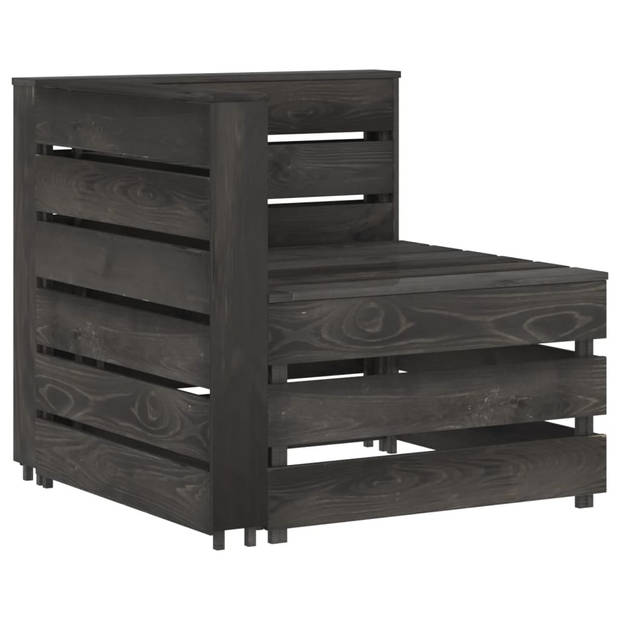 The Living Store Tuinbank Pallet Grenenhout - 69x70x66 cm - Grijs geïmpregneerd