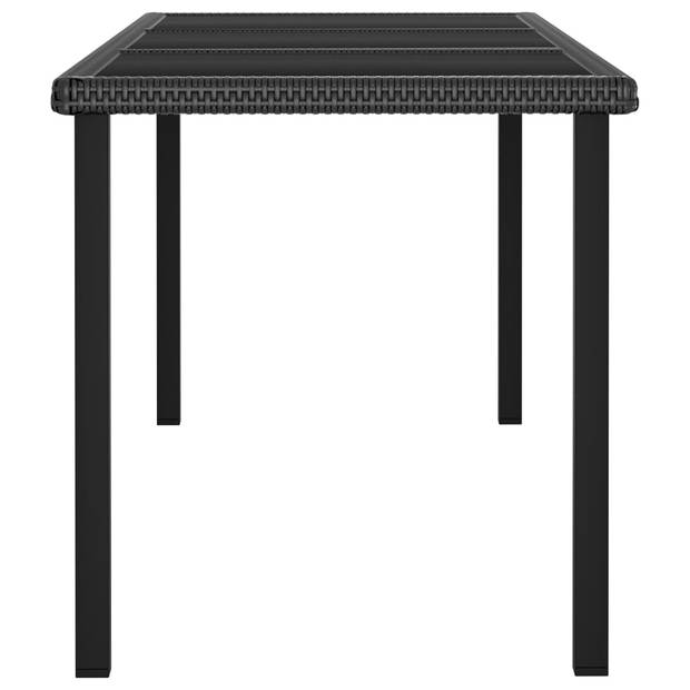 vidaXL Tuintafel 180x70x73 cm poly rattan zwart