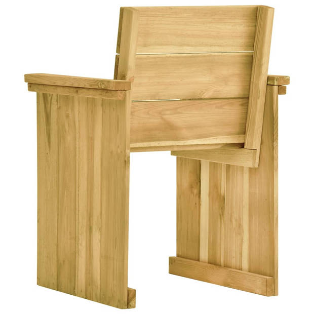 The Living Store Tuinset Grenenhouten Tafel 220x101.5x80 cm - 6 Stoelen - Groen Kussen