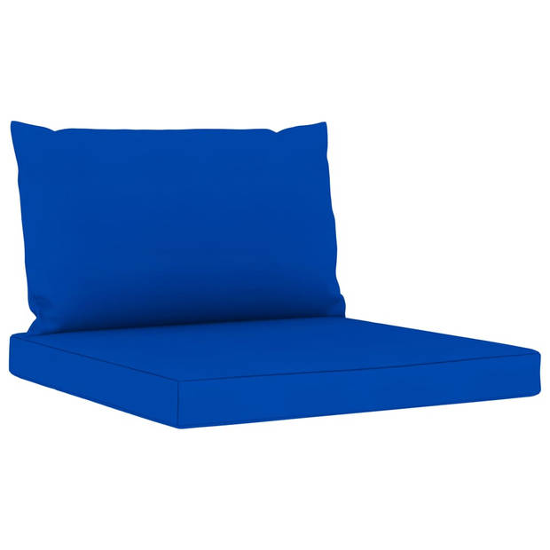 vidaXL 6-delige Loungeset met blauwe kussens