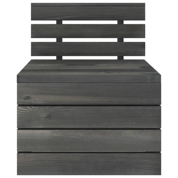 The Living Store Pallet Loungeset - Tuinmeubelset - Massief grenenhout - Donkergrijs - 60x65x71.5/65x65x71.5/60x60x41.5