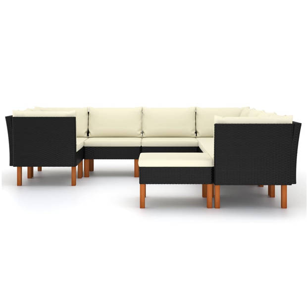 The Living Store Loungeset - Comfort - Tuinmeubelset - 60.5 x 64.5 x 67 cm - Zwart