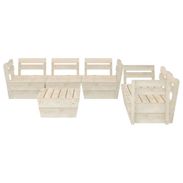 The Living Store Pallet Loungeset - Tuinmeubelset 6-delig - 60x60x65cm - Geïmpregneerd vurenhout