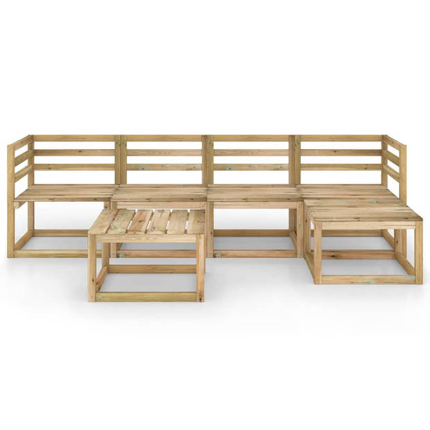 The Living Store Loungeset Pallet - Grenenhout - Modular - 64x64x70cm - Groen