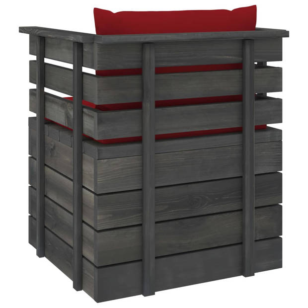 vidaXL 5-delige Loungeset met kussens pallet massief grenenhout