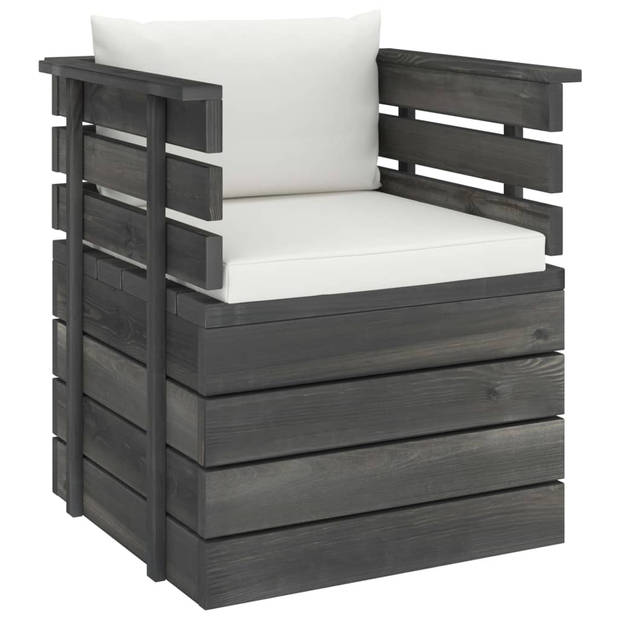 vidaXL 7-delige Loungeset met kussens pallet massief grenenhout