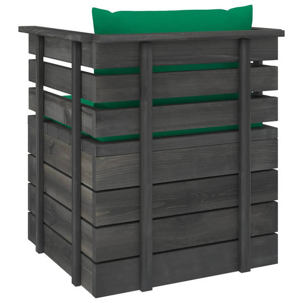 vidaXL 5-delige Loungeset met kussens pallet massief grenenhout