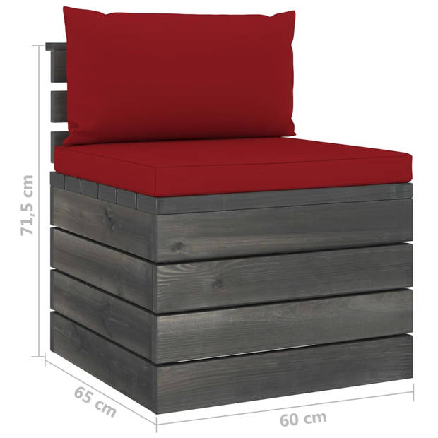 vidaXL 6-delige Loungeset met kussens pallet massief grenenhout