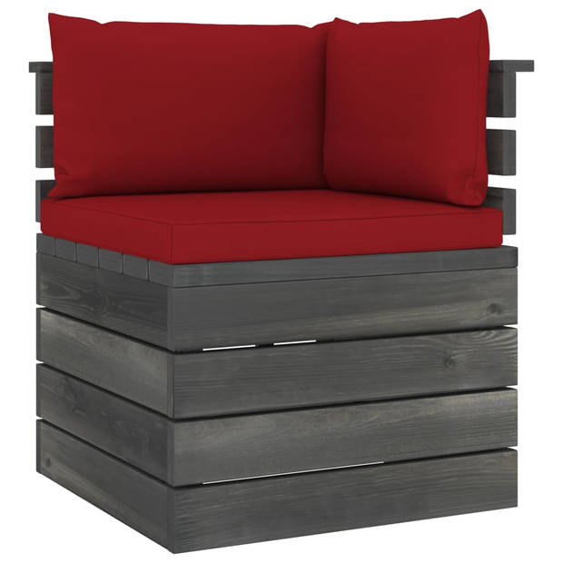 vidaXL 5-delige Loungeset met kussens pallet massief grenenhout